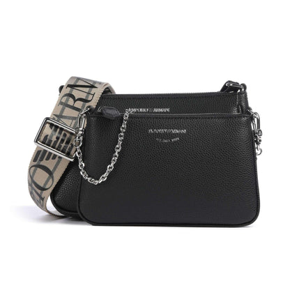 Emporio Armani Dea Shoulder Bag in Black with Signature Strap