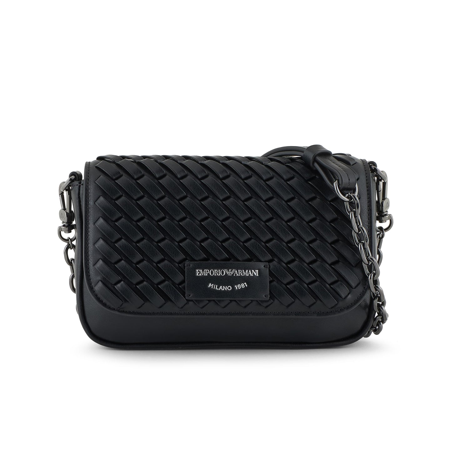 Emporio Armani Mini Bag with Chain Strap and Interwoven Design