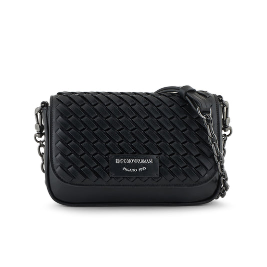 Emporio Armani Mini Bag with Chain Strap and Interwoven Design