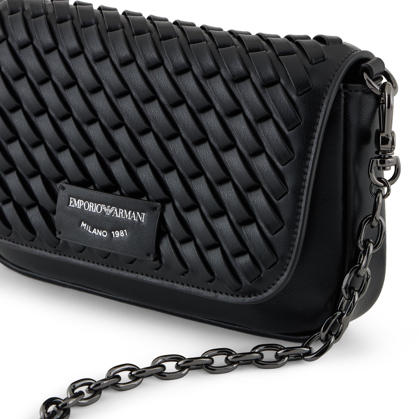 Emporio Armani Mini Bag with Chain Strap and Interwoven Design