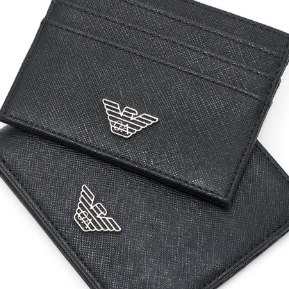Emporio Armani Business Regenerated Wallet & Cardholder Gift Set in Black