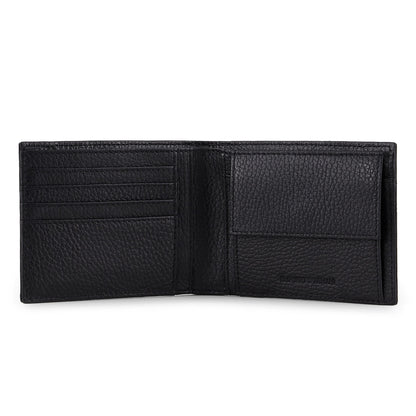 Emporio Armani Black Grained Leather Wallet & Cardholder Gift Set