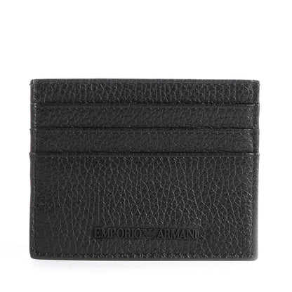 Emporio Armani Black Grained Leather Wallet & Cardholder Gift Set