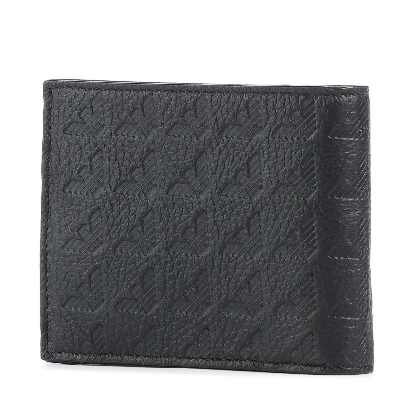 Emporio Armani New Minorca Wallet in Embossed Black Calfskin