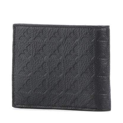 Emporio Armani New Minorca Wallet in Embossed Black Calfskin