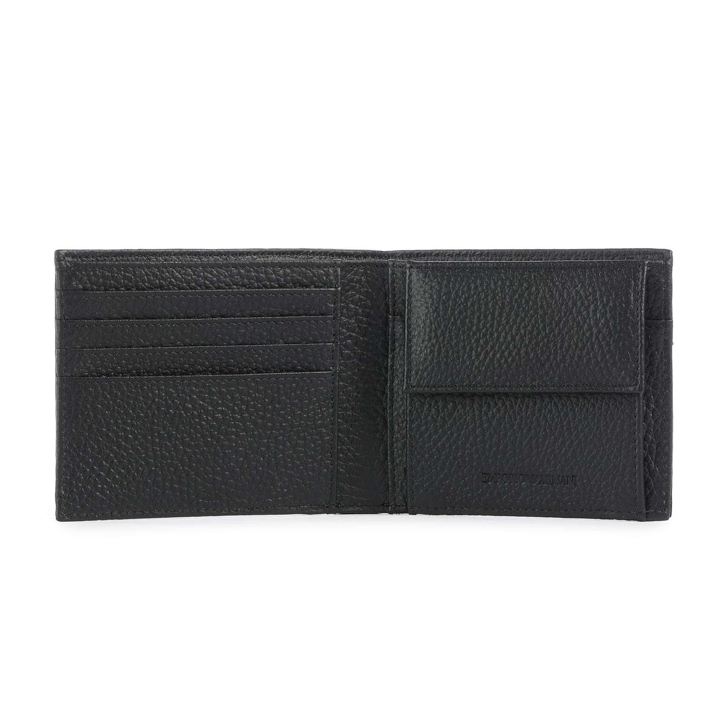 Emporio Armani New Minorca Wallet in Embossed Black Calfskin