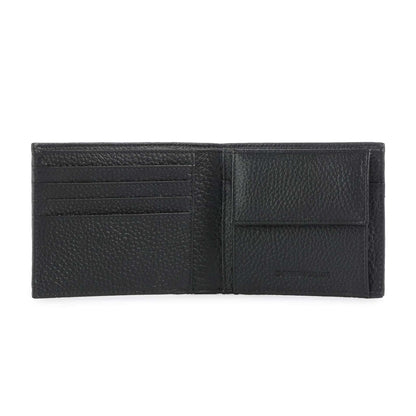 Emporio Armani New Minorca Wallet in Embossed Black Calfskin