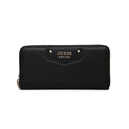 Guess Black Textured Wristlet Wallet with Heritage Logo
