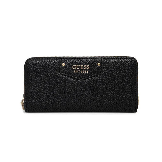 Guess Black Textured Wristlet Wallet with Heritage Logo
