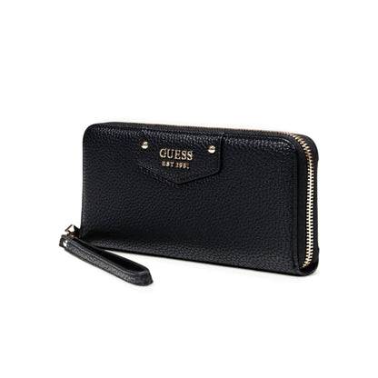 Guess Black Textured Wristlet Wallet with Heritage Logo