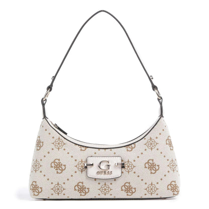 Guess Neda 4G Peony Logo Shoulder Bag in Cream Canvas