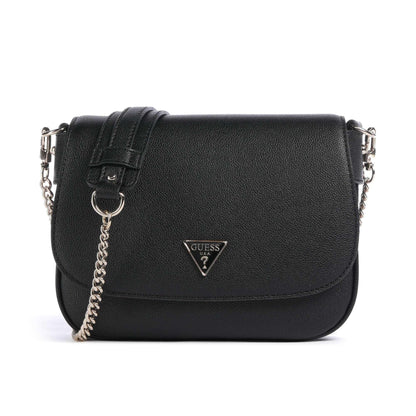 Guess Fedora Shoulder Bag in Black Featuring Signature Detail