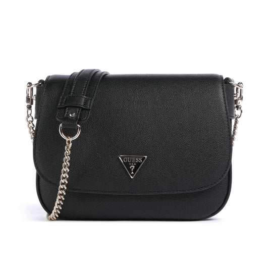 Guess Fedora Shoulder Bag in Black Featuring Signature Detail