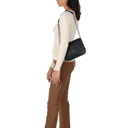 Guess Fedora Shoulder Bag in Black Featuring Signature Detail