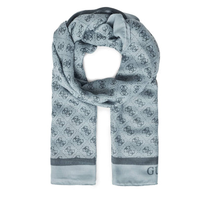 Guess Blue Patterned Scarf