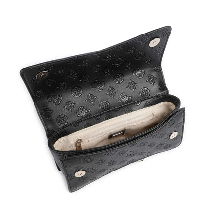 Guess Gerty Peony Shoulder Bag in Black with Logo Detail