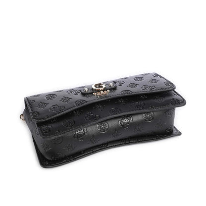 Guess Gerty Peony Shoulder Bag in Black with Logo Detail