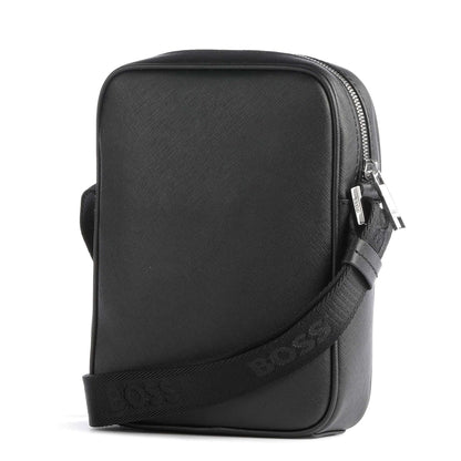 BOSS Zair Crossbody Bag in Black with Signature Strap