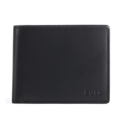 BOSS Asolo Wallet in Black Sheepskin Leather with Coin Pocket