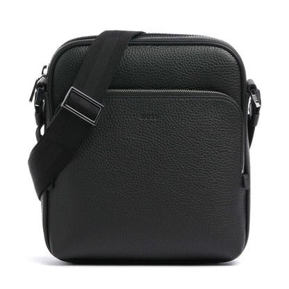 BOSS Crosstown Crossbody Bag in Soft Italian Leather with Natural Grain
