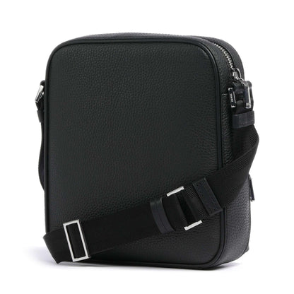 BOSS Crosstown Crossbody Bag in Soft Italian Leather with Natural Grain