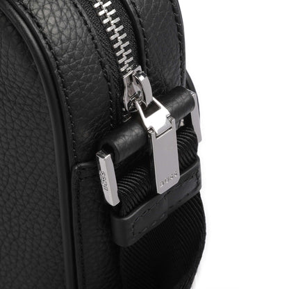 BOSS Crosstown Crossbody Bag in Soft Italian Leather with Natural Grain