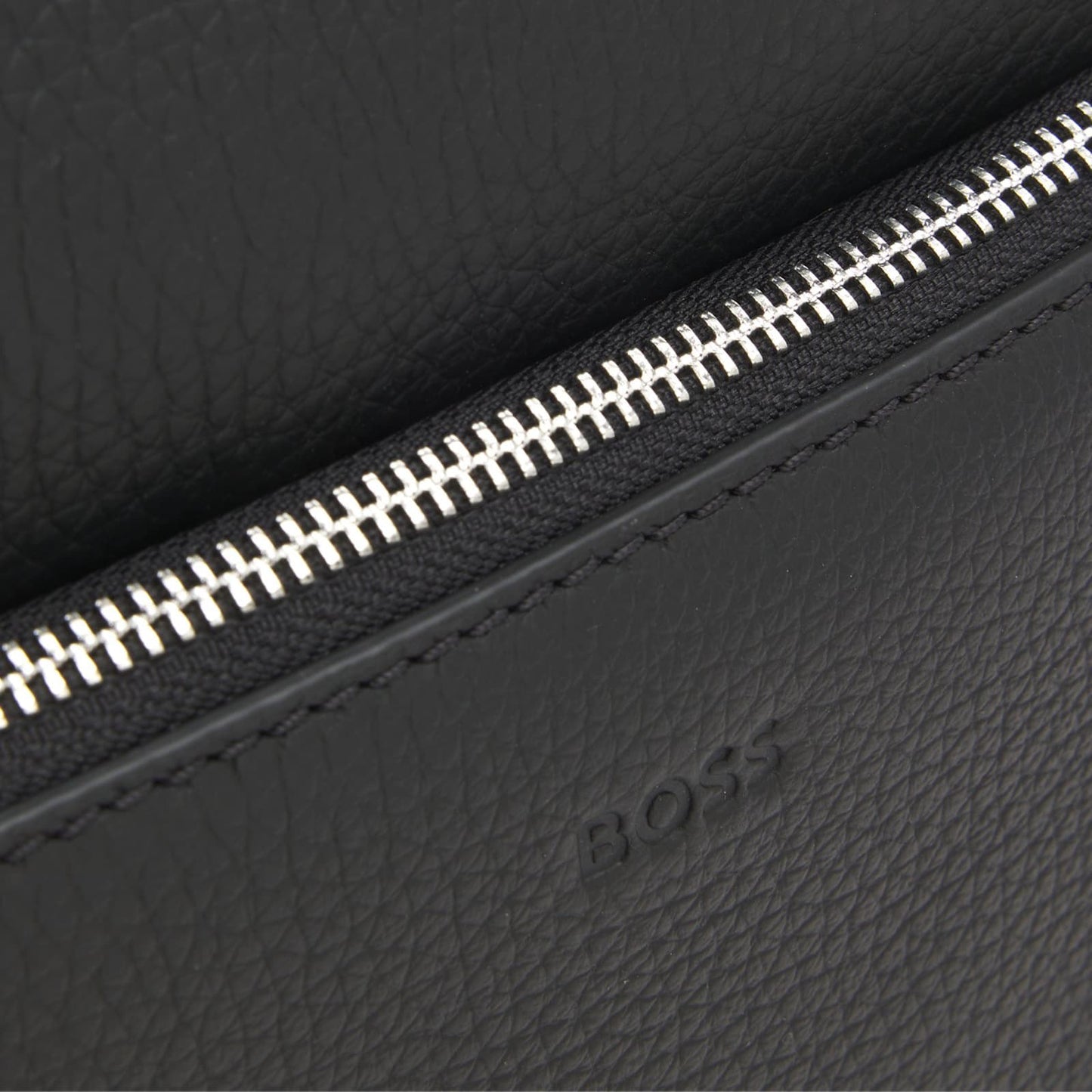 BOSS Crosstown Crossbody Bag in Soft Italian Leather with Natural Grain
