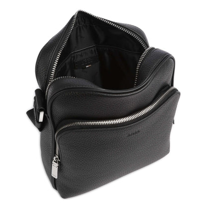 BOSS Crosstown Crossbody Bag in Soft Italian Leather with Natural Grain