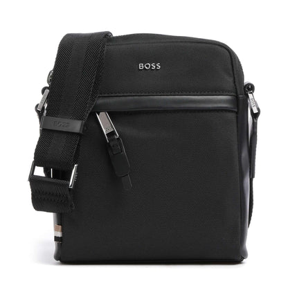 BOSS Highway Crossbody Bag in Black Polyester with Branded Details