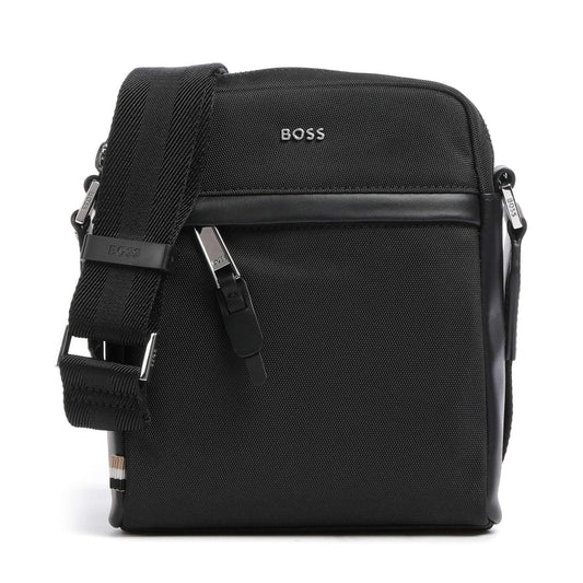 BOSS Highway Crossbody Bag in Black Polyester with Branded Details