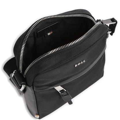 BOSS Highway Crossbody Bag in Black Polyester with Branded Details