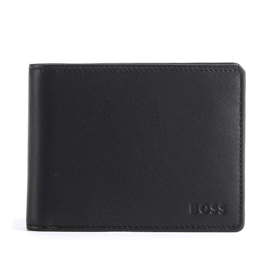 BOSS Arezzo Wallet in Smooth Black Sheepskin Leather