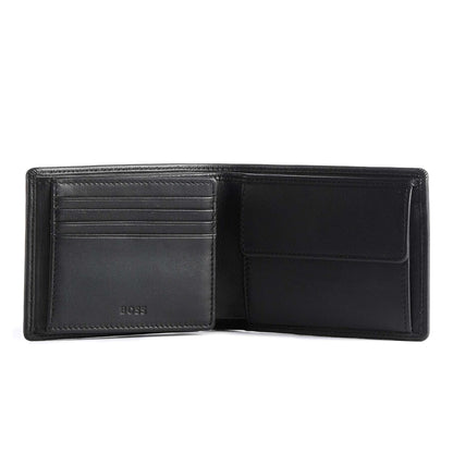 BOSS Arezzo Wallet in Smooth Black Sheepskin Leather