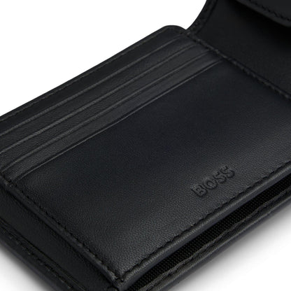 BOSS Arezzo Wallet in Smooth Black Sheepskin Leather