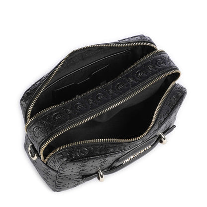 Just Cavalli All Over Gothic Crossbody Bag in Black with Embossed Detailing