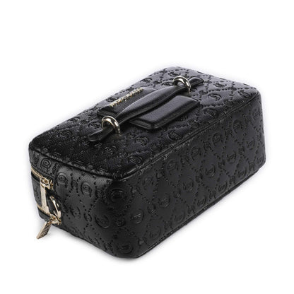 Just Cavalli All Over Gothic Crossbody Bag in Black with Embossed Detailing