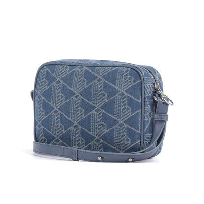 Lacoste Heritage Jacquard Crossbody Bag in Cotton Jeans with Logo