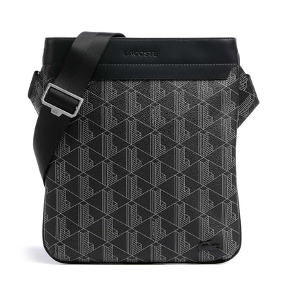 Lacoste The Blend Crossbody Bag in Black with Embossed Pattern