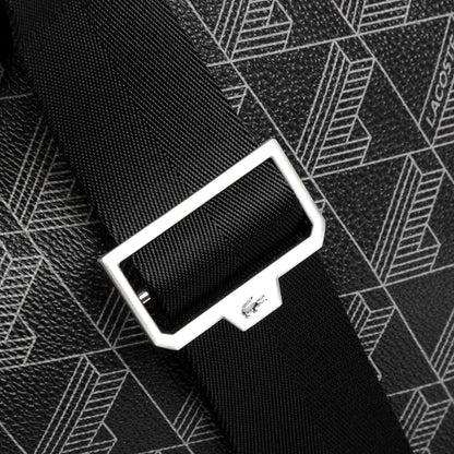Lacoste The Blend Crossbody Bag in Black with Embossed Pattern