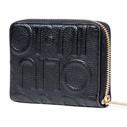 Liu Jo Black Textured Zip Wallet with Logo Detailing