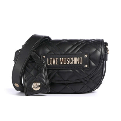 Love Moschino Quilted Crossbody Bag in Black with Signature Logo Plaque