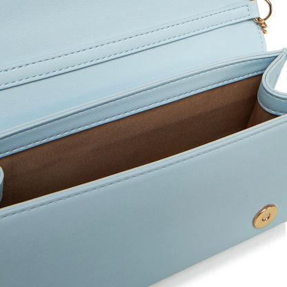 Love Moschino Light Blue Crossbody Bag with Gold Logo Detail