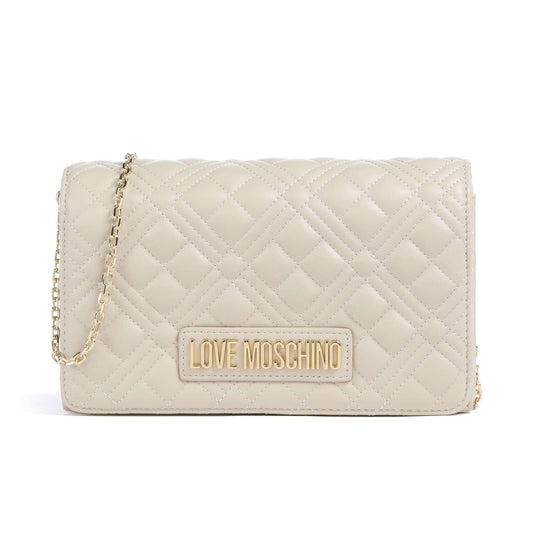 Love Moschino Smart Daily Crossbody Bag in Ivory with Quilted Finish