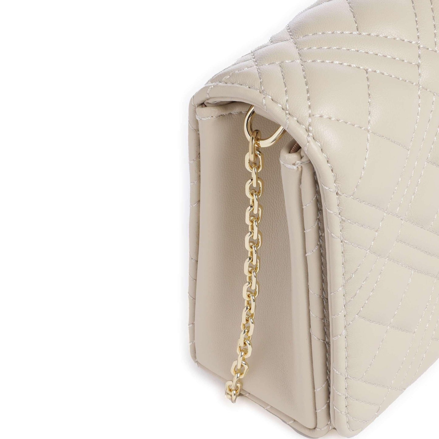 Love Moschino Smart Daily Crossbody Bag in Ivory with Quilted Finish
