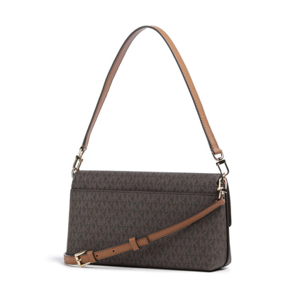 Michael Kors Addie Shoulder Bag in Canvas Dark brown