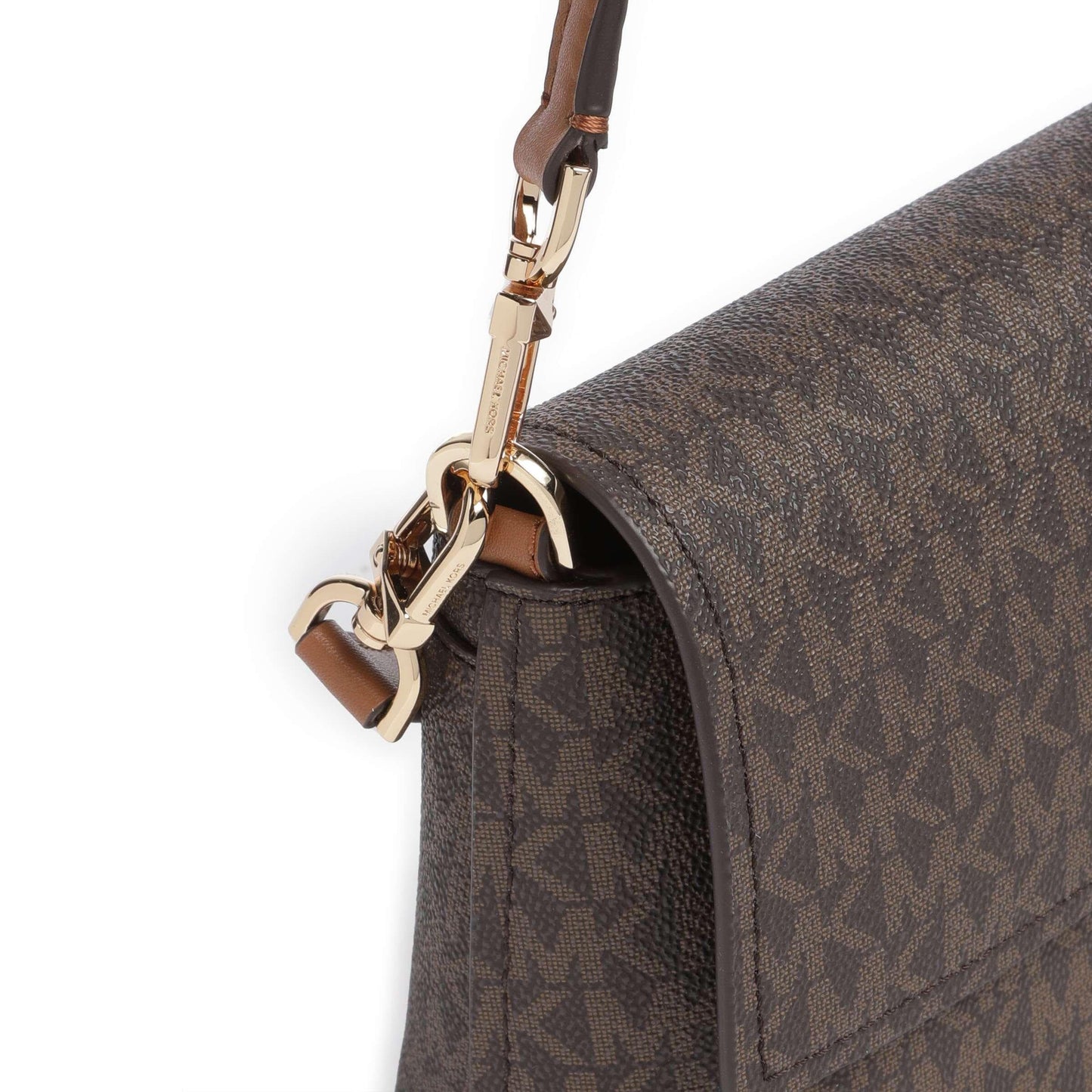 Michael Kors Addie Shoulder Bag in Canvas Dark brown