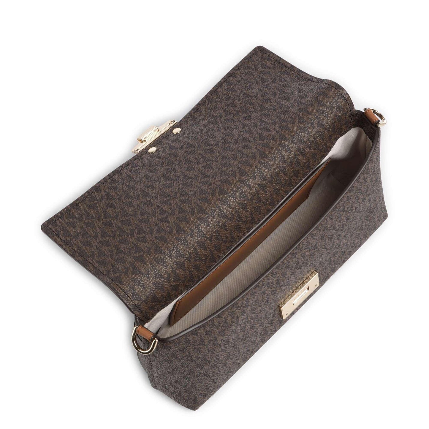 Michael Kors Addie Shoulder Bag in Canvas Dark brown