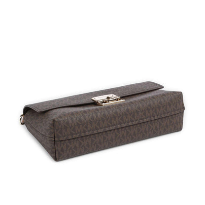 Michael Kors Addie Shoulder Bag in Canvas Dark brown