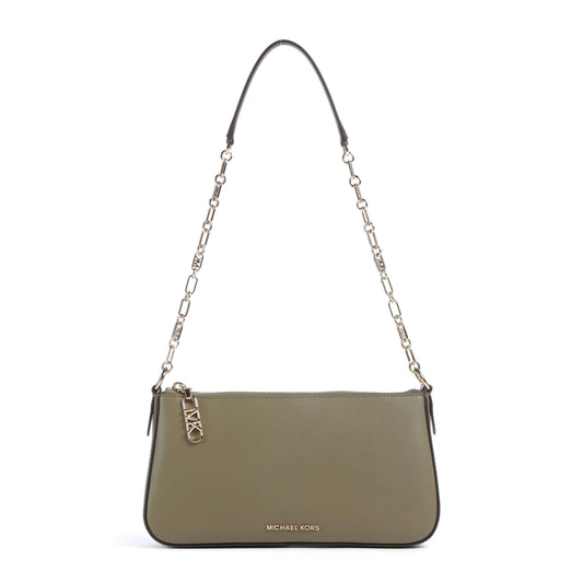 Michael Kors Empire Shoulder Bag in Fine-Grain Leather Green