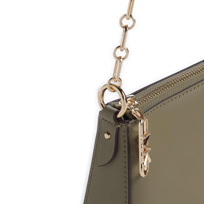 Michael Kors Empire Shoulder Bag in Fine-Grain Leather Green